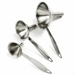 Norpro Set Of 3 Funnels With Handles (Stainless Steel) -Curious Shop 2175 1