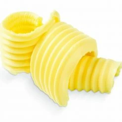 Microplane Butter Blade | Red -Curious Shop 41151 mp microplane butter blade red butter curls closeup