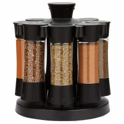 Fox Run KitchenArt Auto Measure Professional Carousel Spice Rack | Matte Black