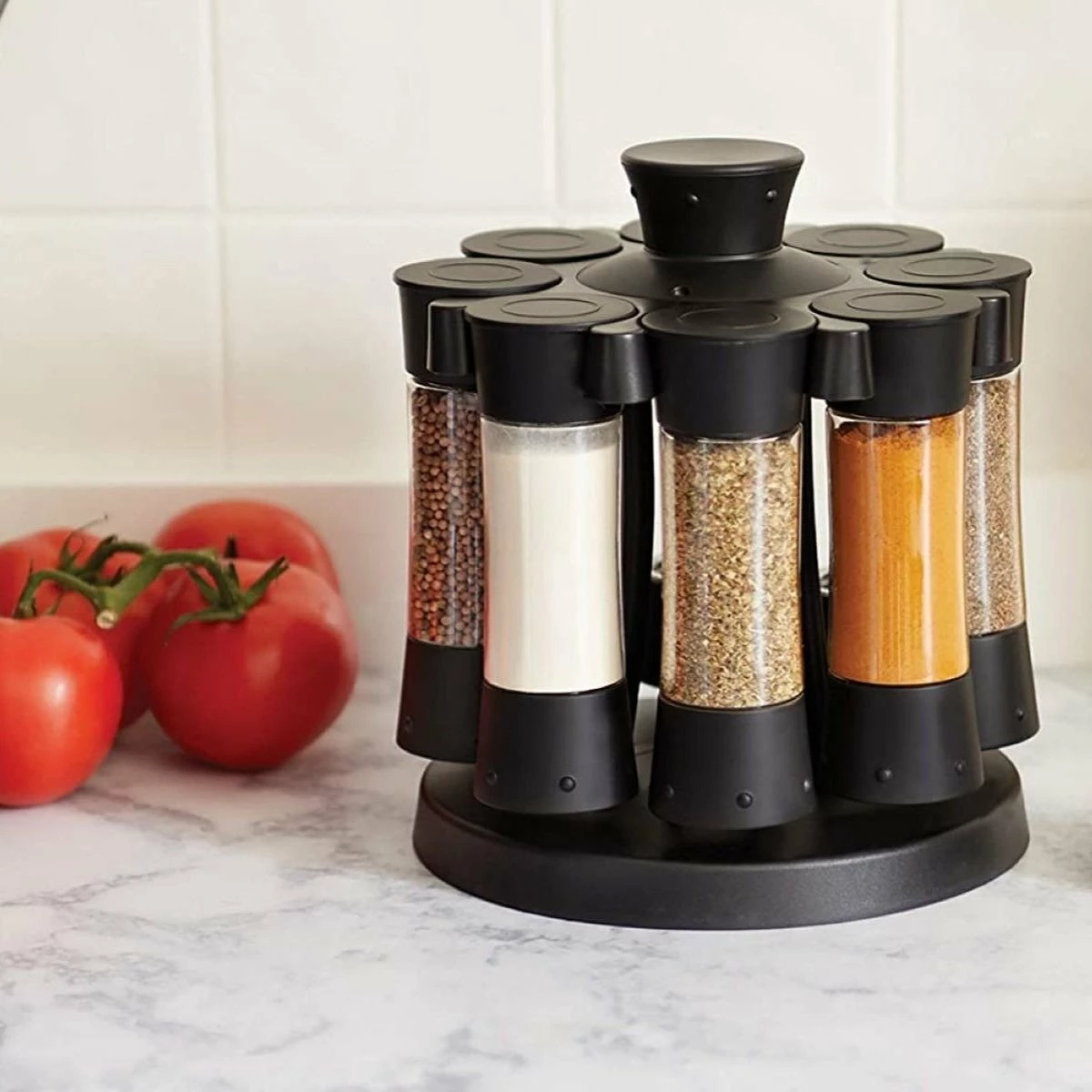 Fox Run KitchenArt Auto Measure Professional Carousel Spice Rack | Matte Black 10 Fox Run KitchenArt Auto Measure Professional Carousel Spice Rack | Matte Black - Image 8