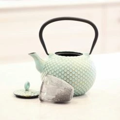 Frieling 34oz Dim Cast Iron Teapot | Mint & Gold -Curious Shop 71nsktqgdkl. ac sl1500