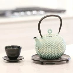 Frieling 34oz Dim Cast Iron Teapot | Mint & Gold -Curious Shop 71th2kwodul. ac sl1500