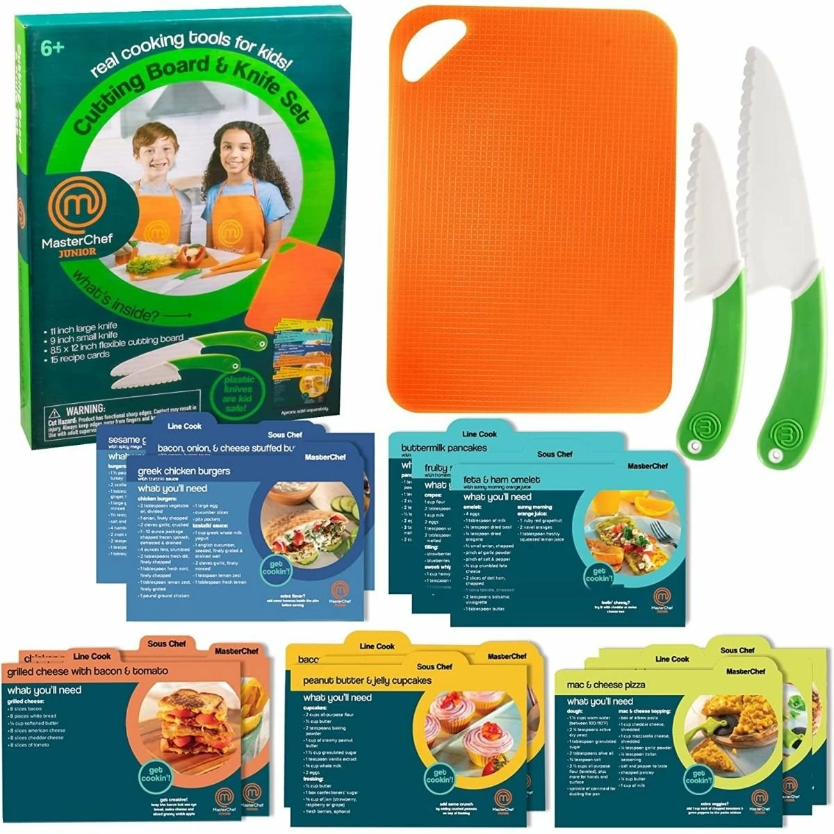 Cucina Pro MasterChef Junior Knife & Cutting Board Set 3 Cucina Pro MasterChef Junior Knife & Cutting Board Set