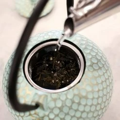 Frieling 34oz Dim Cast Iron Teapot | Mint & Gold -Curious Shop 81uccdapcsl. ac sl1500