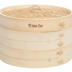 Helen's Asian Kitchen Two Tier Bamboo Steamer - 10 Inch