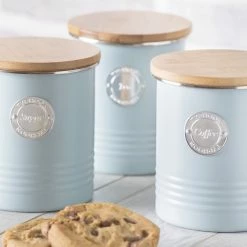 Typhoon Living Collection | 1-Quart Tea Canister - Blue -Curious Shop bluecanisters1 2