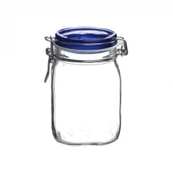 Bormioli Rocco 1L Swing Top Fido Canning Jar | Blue Lid