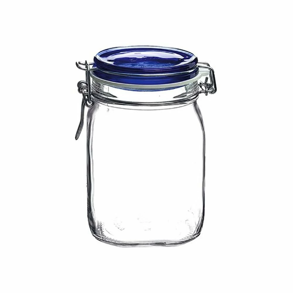 Bormioli Rocco 1L Swing Top Fido Glass Jars - Blue Lid | 30-pack 4 Bormioli Rocco 1L Swing Top Fido Glass Jars - Blue Lid | 30-pack - Image 2