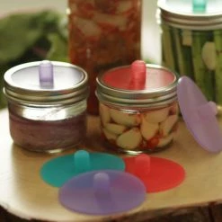 Masontops 9pc Wide Mouth Fermentation Kit -Curious Shop cfk9w masontops 9pc wide mouth fermentation kit close up