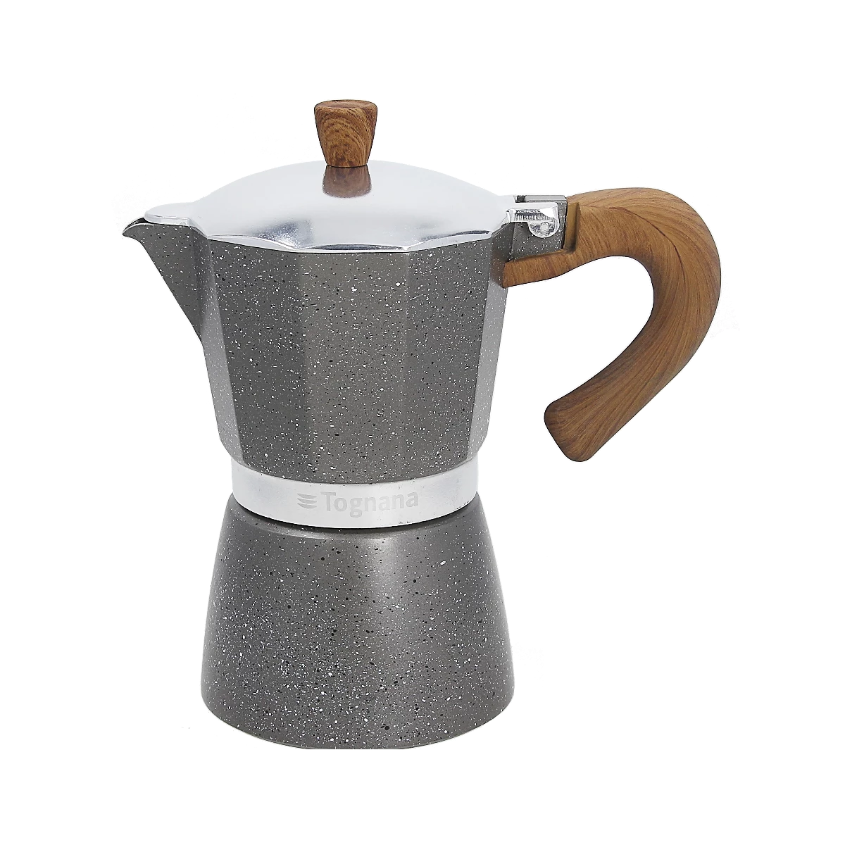 Tognana 6-Cup Stovetop Coffee Maker | Stone & Wood Style 3 Tognana 6-Cup Stovetop Coffee Maker | Stone & Wood Style