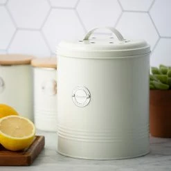 Typhoon Living Collection | Compost Caddy - Cream 5 Typhoon Living Collection | Compost Caddy - Cream -Curious Shop compost1