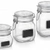 Bormioli Rocco Swing Top Storage Jars W/Chalkboard Labels | Multiple Sizes Available