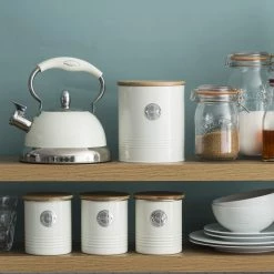 Typhoon Living Collection | 1-Quart Tea Canister - Cream -Curious Shop creamcanisters1