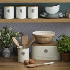 Typhoon Living Collection | 1-Quart Tea Canister - Cream -Curious Shop creamrange1 1