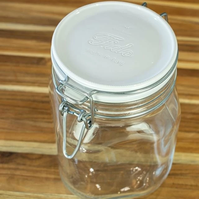 Bormioli Rocco 33.75oz Swing Top Fido Jar | White Top 4 Bormioli Rocco 33.75oz Swing Top Fido Jar | White Top - Image 2