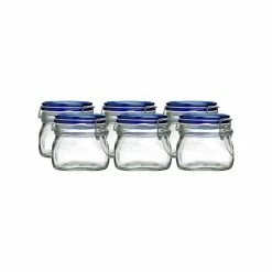 Bormioli Rocco 0.5L Swing Top Fido Canning Jars - Blue Lid | 6-pack