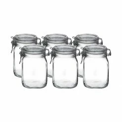 Bormioli Rocco 1L Swing Top Fido Canning Jars | 6-pack