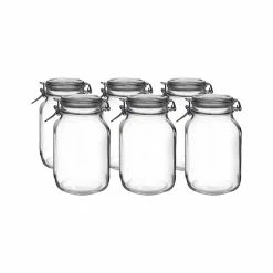 Bormioli Rocco 2L Swing Top Fido Glass Jars | 6-pack