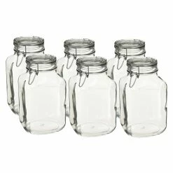 Bormioli Rocco 3L Swing Top Glass Fido Glass Jars | 6-pack