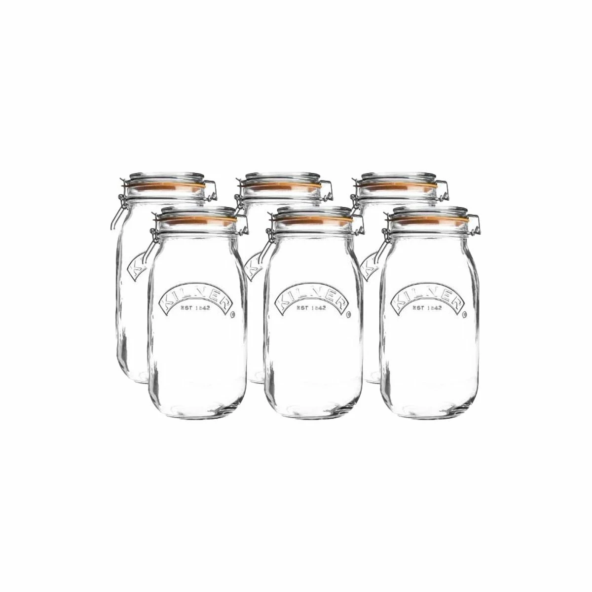 Kilner 3L Round Swing Top Glass Jars | 6-pack 3 Kilner 3L Round Swing Top Glass Jars | 6-pack