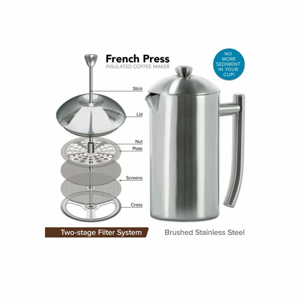 Frieling 17oz French Press | Brushed Finish 8 Frieling 17oz French Press | Brushed Finish - Image 6