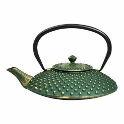 Frieling 34oz Kambin Cast Iron Teapot | Green & Gold