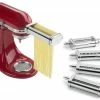 KitchenAid Pasta Deluxe Attachment Set (Pasta Roller / Spaghetti, Fettuccine, Capellini, & Lasagnette Cutter) 2 KitchenAid Pasta Deluxe Attachment Set (Pasta Roller / Spaghetti, Fettuccine, Capellini, & Lasagnette Cutter) -Curious Shop ksmpdx kitchenaid pasta roller spaghetti fettuccine capellini lasagnette cutter
