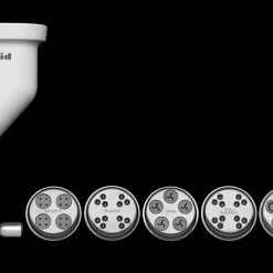 KitchenAid Gourmet Pasta Press Attachment (Bucatini, Rigatoni, Spaghetti, Fusilli, Large & Small Macaroni) 11 KitchenAid Gourmet Pasta Press Attachment (Bucatini, Rigatoni, Spaghetti, Fusilli, Large & Small Macaroni) -Curious Shop ksmpexta kitchenaid gourmet pasta press