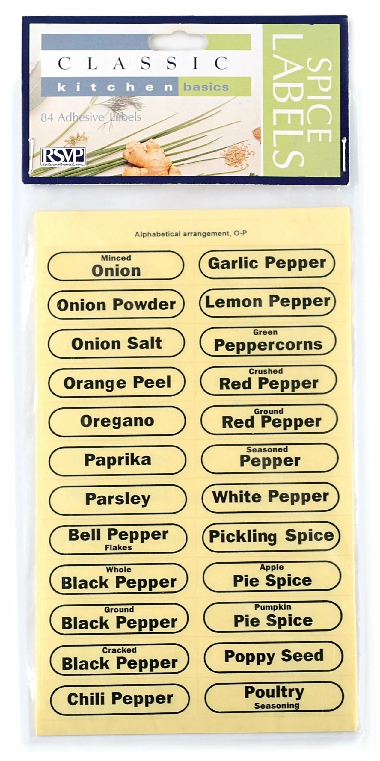 RSVP International RSVP Clear Spice Label Set 3 RSVP International RSVP Clear Spice Label Set