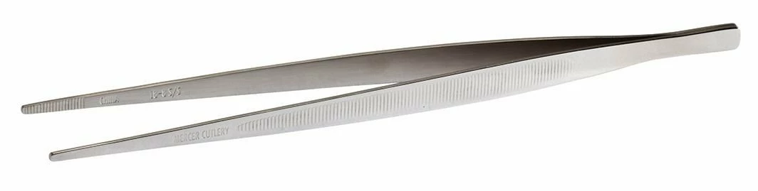Mercer Culinary Straight Tip Precision Stainless Steel Plating Tongs | 9.375" 3 Mercer Culinary Straight Tip Precision Stainless Steel Plating Tongs | 9.375"