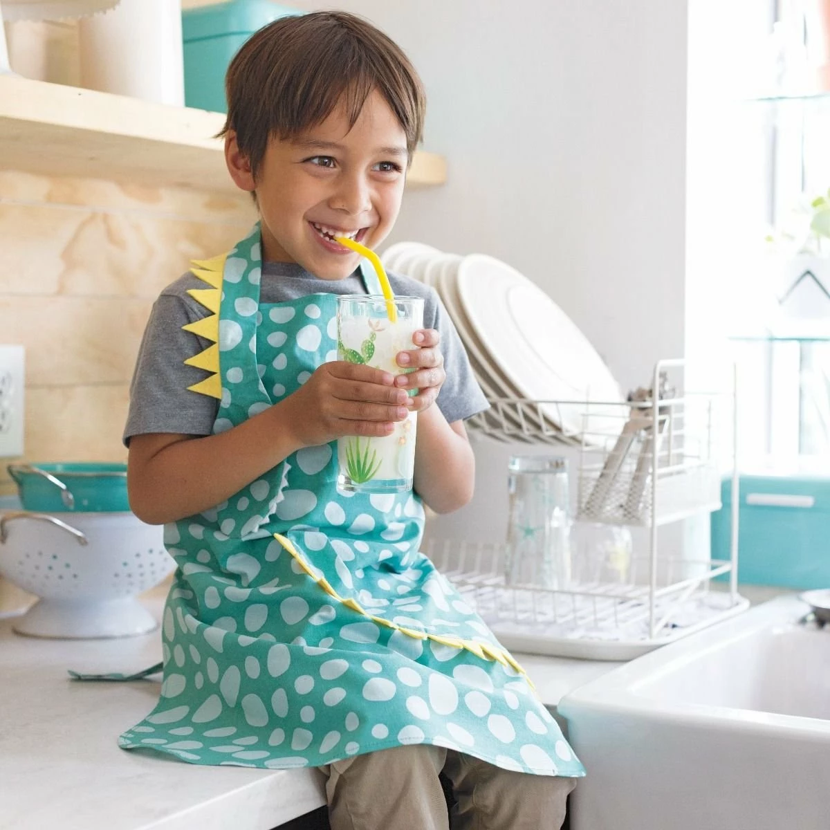 Now Designs Danica Jubilee Kid's Apron | Dino Daydream 5 Now Designs Danica Jubilee Kid's Apron | Dino Daydream - Image 3