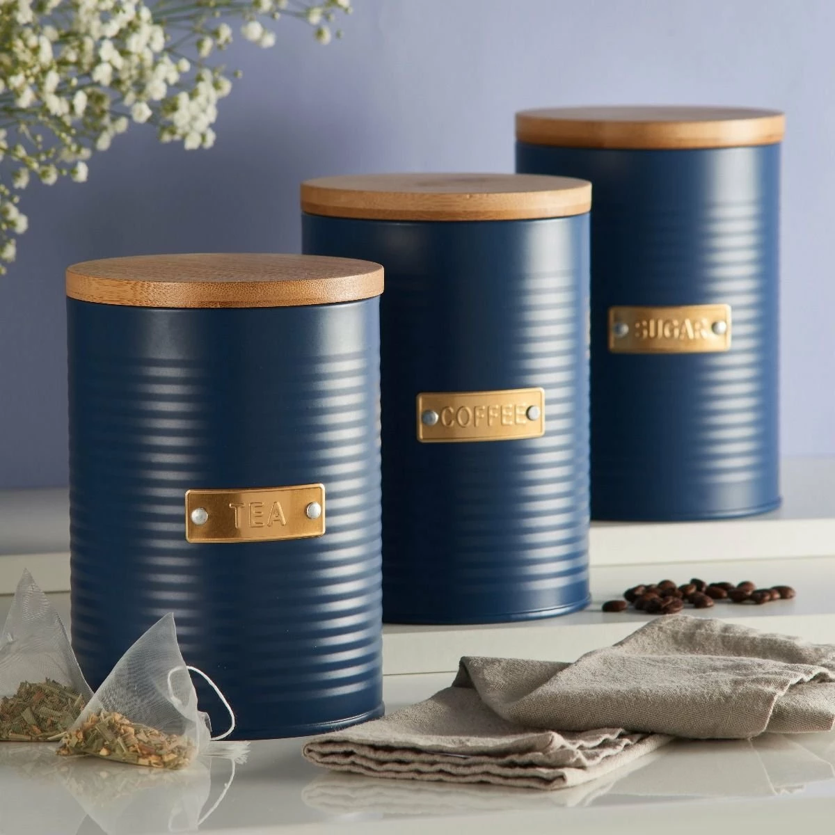 Typhoon Otto Collection | 1.5-Quart Coffee Canister - Navy 4 Typhoon Otto Collection | 1.5-Quart Coffee Canister - Navy - Image 2