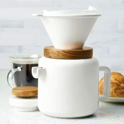 BonJour 4-Cup Stoneware Pour-Over Set | Matte White -Curious Shop pourover2