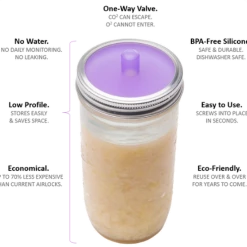 Masontops Regular Mouth Fermentation Pickle Pipes - Set Of 4 -Curious Shop ppi4r masontops pickle pipes regular mouth diagram