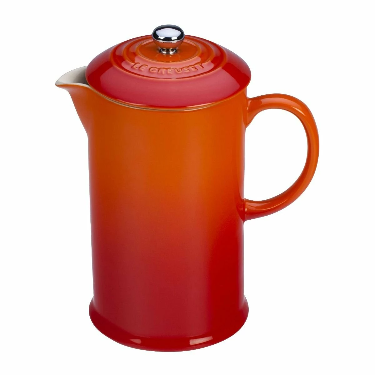 Le Creuset 34oz Stoneware Ceramic French Press | Flame Orange 3 Le Creuset 34oz Stoneware Ceramic French Press | Flame Orange