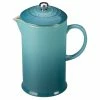 Le Creuset 34oz Stoneware Ceramic French Press | Caribbean Blue -Curious Shop rs5159 pg8200 1017