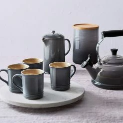 Le Creuset 34oz Stoneware Ceramic French Press | Oyster Grey -Curious Shop rs8018 ultimate coffee set 434 main ret
