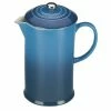 Le Creuset 34oz Stoneware Ceramic French Press | Marseille Blue -Curious Shop rs997 .8l french press marseille pg8200 1059