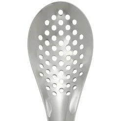 Mercer Culinary 6.75" Spherification Stainless Steel Plating Spoon 8 Mercer Culinary 6.75" Spherification Stainless Steel Plating Spoon -Curious Shop spherification spoon silver perforated bowl m35162