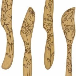 Talisman Designs 7" Beechwood Cheese Knife Set (4 Pieces)