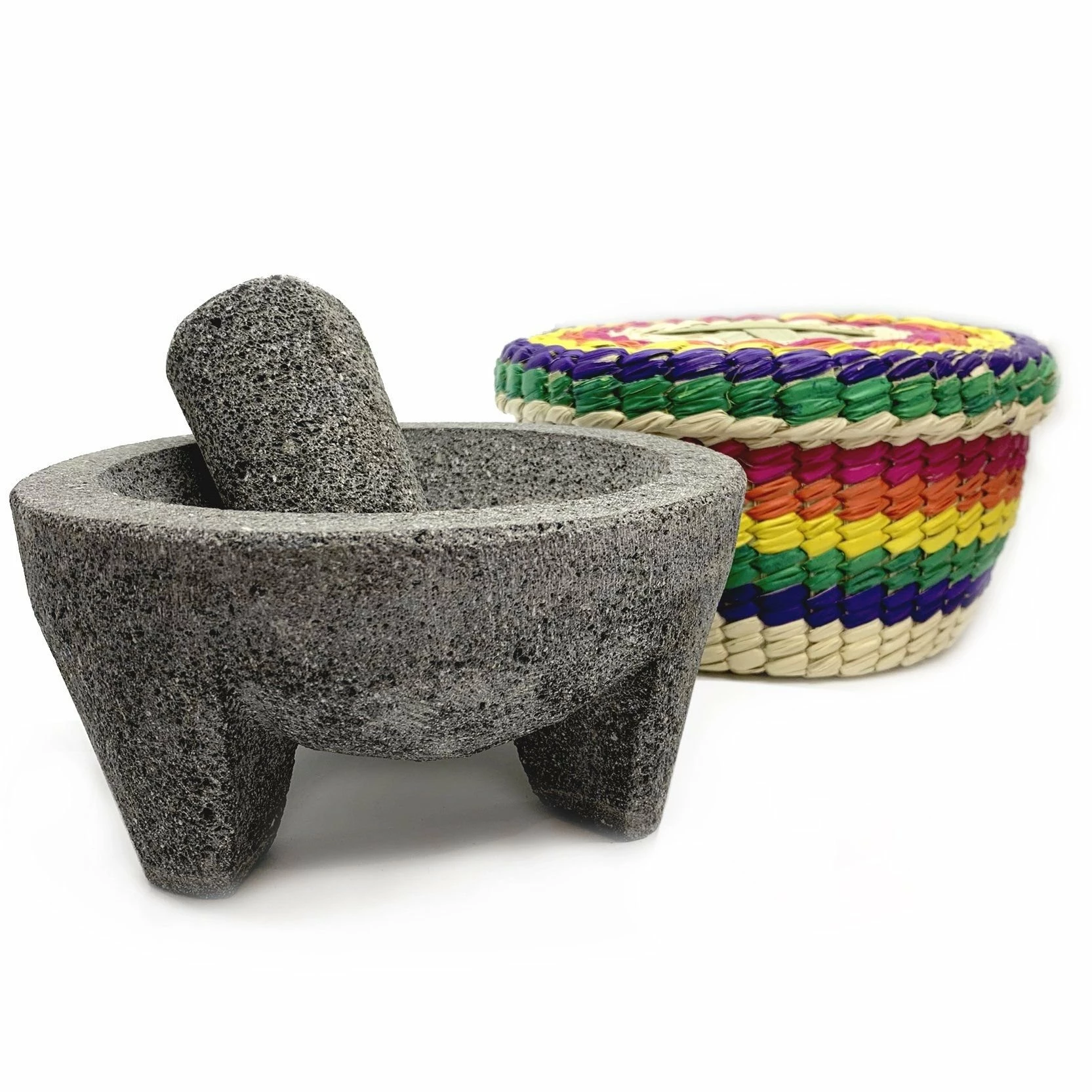 Verve Culture Molcajete In Basket 3 Verve Culture Molcajete In Basket