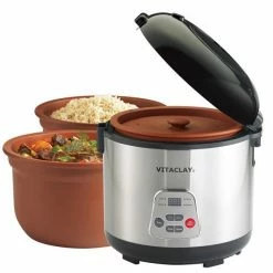 VitaClayR 2-in-1 Rice Slow Cooker & Clay Insert - Round, 6-cup / 3.2-Quart